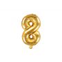 Balon foliowy na hel Cyfra "8", 35 cm, złoty - 2